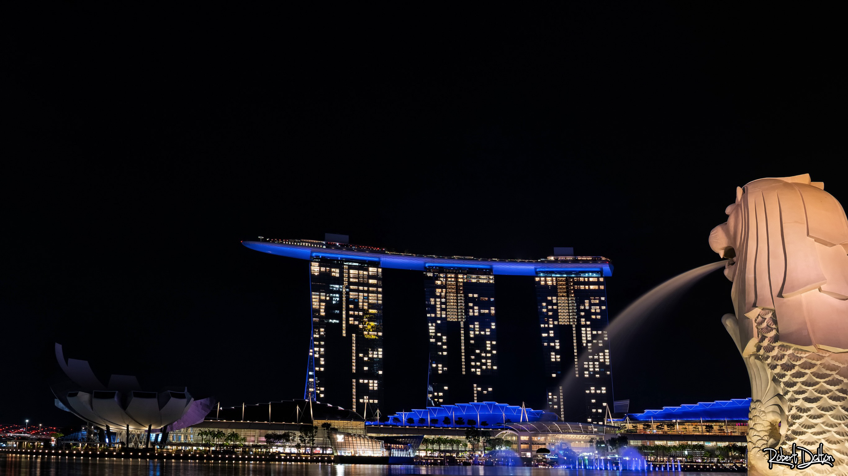 Blick auf das Marina Sands Hotel